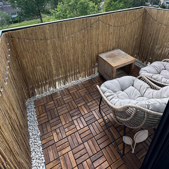 Balkon aankleding van rietmat - rieten anti inkijk scherm 